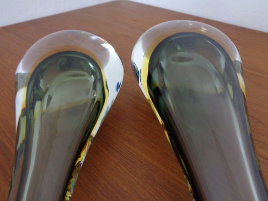 Italian Murano Formia Glass Vases from Fornace Mian, 1970s, Set of 2-RDW-1403174