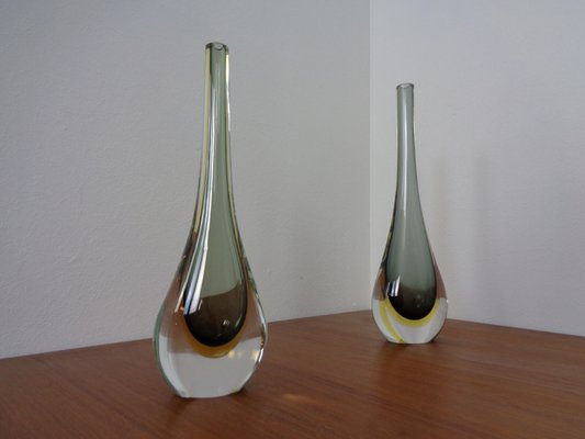 Italian Murano Formia Glass Vases from Fornace Mian, 1970s, Set of 2-RDW-1403174