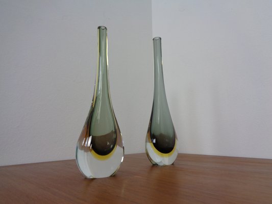 Italian Murano Formia Glass Vases from Fornace Mian, 1970s, Set of 2-RDW-1403174