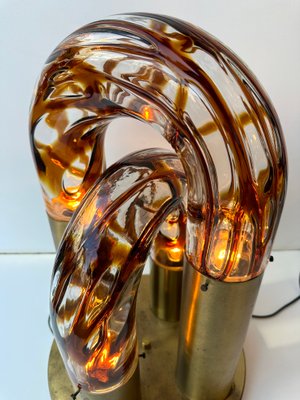 Italian Murano Glass and Brass Chain Lamp attributed to Aldo Nason for Mazzega, 1970s-FUE-2018523