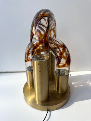 Italian Murano Glass and Brass Chain Lamp attributed to Aldo Nason for Mazzega, 1970s-FUE-2018523