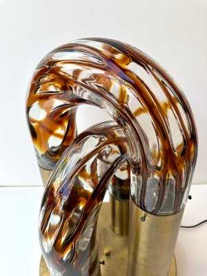 Italian Murano Glass and Brass Chain Lamp attributed to Aldo Nason for Mazzega, 1970s-FUE-2018523