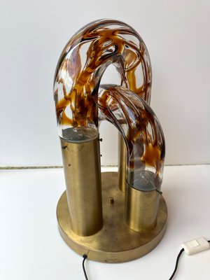 Italian Murano Glass and Brass Chain Lamp attributed to Aldo Nason for Mazzega, 1970s-FUE-2018523