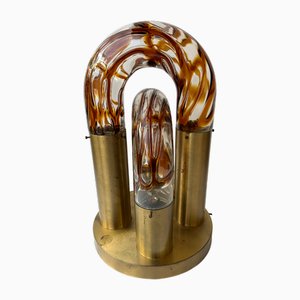 Italian Murano Glass and Brass Chain Lamp attributed to Aldo Nason for Mazzega, 1970s-FUE-2018523