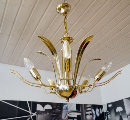 Italian Murano Glass and Brass Chandelier by Archimede Seguso for Seguso, 1960s-DEK-550823