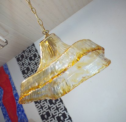 Italian Murano Glass and Brass Chandelier from Mazzega, 1960s-DEK-552143