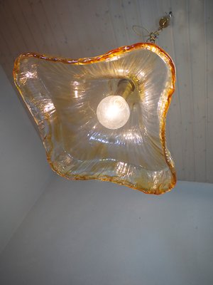 Italian Murano Glass and Brass Chandelier from Mazzega, 1960s-DEK-552143