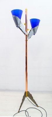 Italian Murano Glass and Brass Floor Lamp from Relco Milano, 1980s-FER-671265