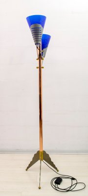 Italian Murano Glass and Brass Floor Lamp from Relco Milano, 1980s-FER-671265