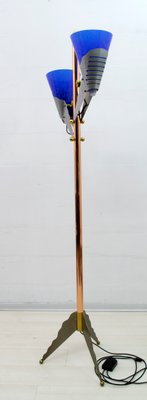 Italian Murano Glass and Brass Floor Lamp from Relco Milano, 1980s-FER-671265