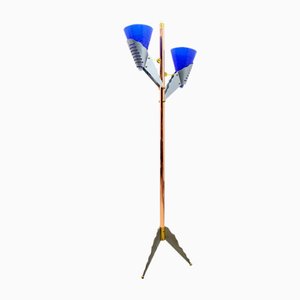 Italian Murano Glass and Brass Floor Lamp from Relco Milano, 1980s-FER-671265