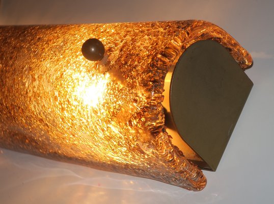 Italian Murano Glass and Brass Gold Fleck Ceiling or Wall Light, 1950s-ED-1754668