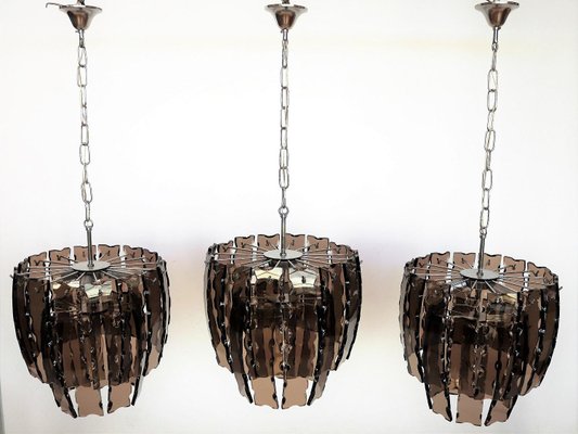 Italian Murano Glass and Chrome Chandelier, 1970s-VNE-966056