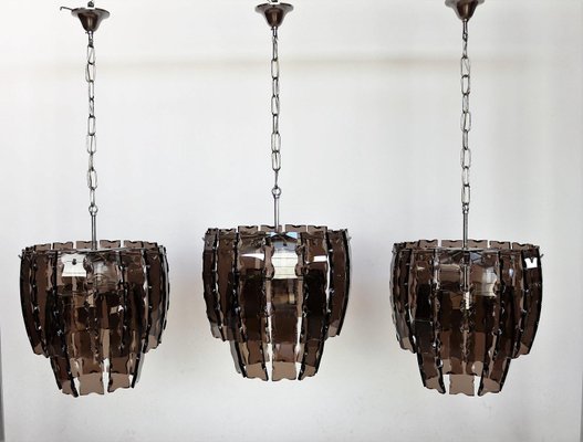 Italian Murano Glass and Chrome Chandelier, 1970s-VNE-966056