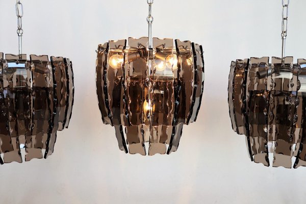 Italian Murano Glass and Chrome Chandelier, 1970s-VNE-966056