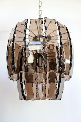 Italian Murano Glass and Chrome Chandelier, 1970s-VNE-966056