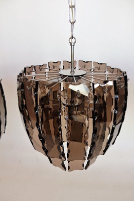 Italian Murano Glass and Chrome Chandelier, 1970s-VNE-966056