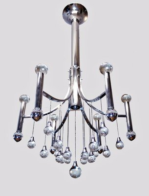 Italian Murano Glass and Chrome Chandelier by Sciolari-DEK-1110748