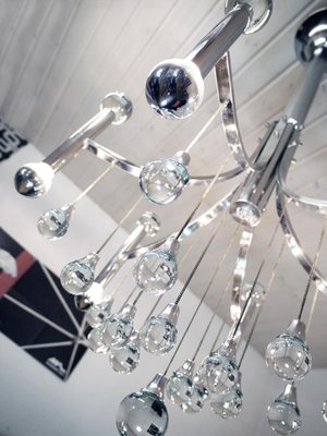 Italian Murano Glass and Chrome Chandelier by Sciolari-DEK-1110748