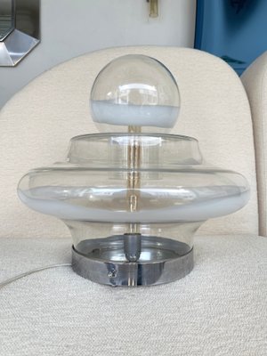 Italian Murano Glass and Metal Lamp by Mazzega, 1970s-FUE-1080568