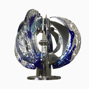 Italian Murano Glass and Steel Table Lamp by Angelo Brotto for Esperia, 1970s-WZZ-546814