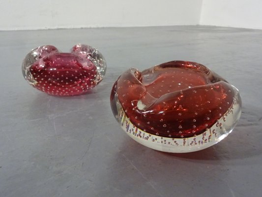 Italian Murano Glass Ashtrays, 1960s, Set of 2-RDW-619977