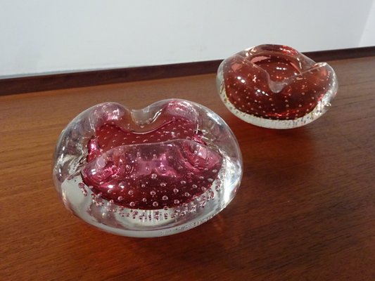 Italian Murano Glass Ashtrays, 1960s, Set of 2-RDW-619977