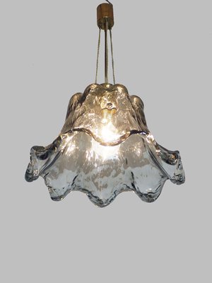 Italian Murano Glass & Brass Ceiling Lamp from Mazzega, 1960s-DEK-554879