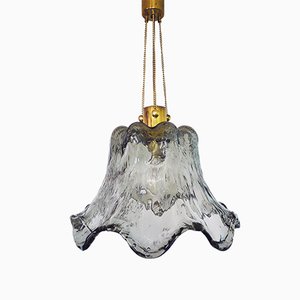 Italian Murano Glass & Brass Ceiling Lamp from Mazzega, 1960s-DEK-554879