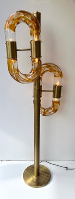 Italian Murano Glass Brass Chain Floor Lamp attributed to Aldo Nason for Mazzega, 1970s-FUE-2018535