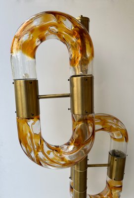 Italian Murano Glass Brass Chain Floor Lamp attributed to Aldo Nason for Mazzega, 1970s-FUE-2018535