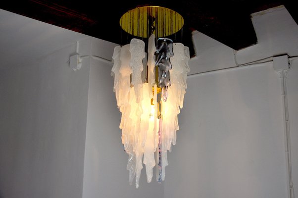 Italian Murano Glass Ceiling Lamp by Albano Poli for Poliarte, 1970s-EJE-892777