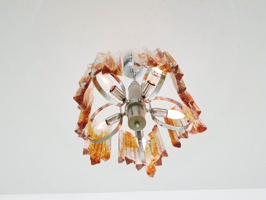 Italian Murano Glass Ceiling Lamp from AV Mazzega, 1970s-ZO-633489