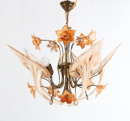 Italian Murano Glass Chandelier attributed to Franco Luce for Seguso, 1970s-MY-1444863