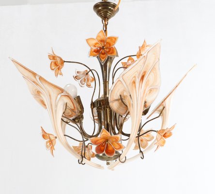 Italian Murano Glass Chandelier attributed to Franco Luce for Seguso, 1970s-MY-1444863