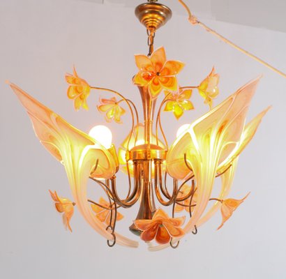 Italian Murano Glass Chandelier attributed to Franco Luce for Seguso, 1970s-MY-1444863