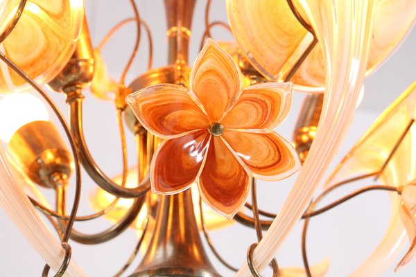 Italian Murano Glass Chandelier attributed to Franco Luce for Seguso, 1970s-MY-1444863