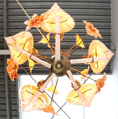 Italian Murano Glass Chandelier attributed to Franco Luce for Seguso, 1970s-MY-1444863