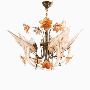 Italian Murano Glass Chandelier attributed to Franco Luce for Seguso, 1970s-MY-1444863