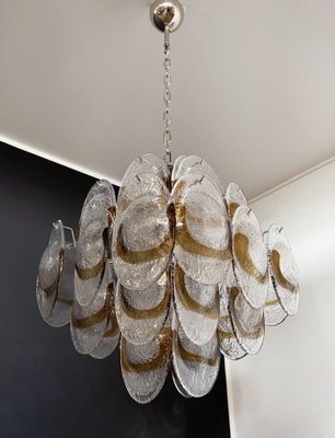 Italian Murano Glass Chandelier with 36 Amber Shells, Italy, Mid-20th Century-FHZ-1196256