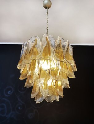 Italian Murano Glass Chandelier with 41 Rondini Amber Glass Pieces from Mazzega, 1990s-FHZ-1275823