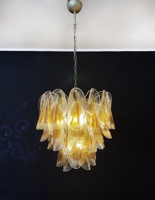 Italian Murano Glass Chandelier with 41 Rondini Amber Glass Pieces from Mazzega, 1990s-FHZ-1275823