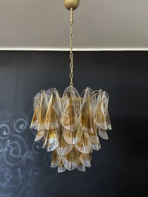 Italian Murano Glass Chandelier with 41 Rondini Amber Glass Pieces from Mazzega, 1990s-FHZ-1275823