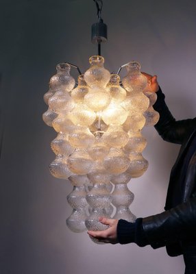 Italian Murano Glass & Chrome Chandelier by Napoleone Martinuzzi for Seguso, 1960s-DEK-1139683