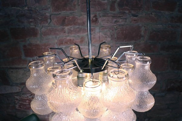 Italian Murano Glass & Chrome Chandelier by Napoleone Martinuzzi for Seguso, 1960s-DEK-1139683