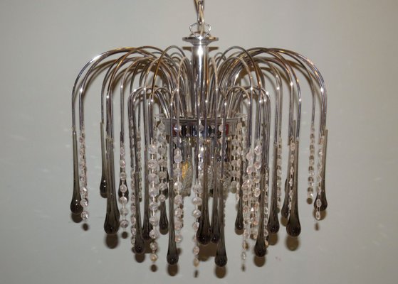 Italian Murano Glass Drop Waterfall Chandelier, 1960s-UKG-1430733