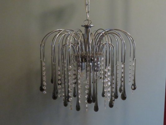 Italian Murano Glass Drop Waterfall Chandelier, 1960s-UKG-1430733