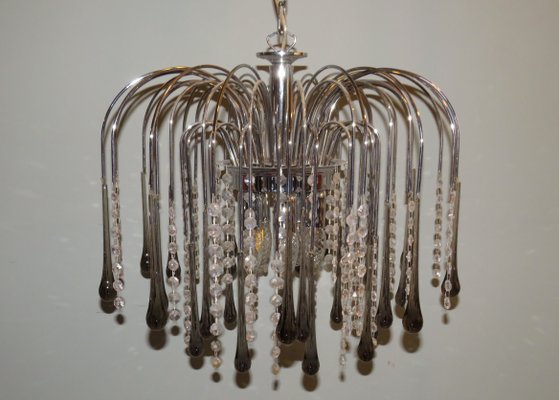 Italian Murano Glass Drop Waterfall Chandelier, 1960s-UKG-1430733