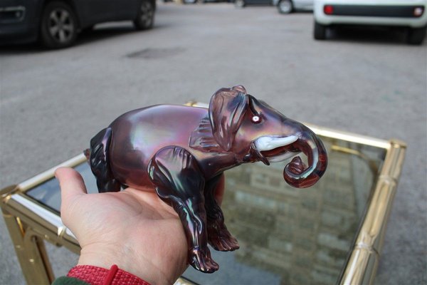 Italian Murano Glass Elephant, 1930s-EH-823741