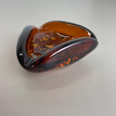 Italian Murano Glass Gold Dust Flakes Bowl Element Shell Ashtray, 1970s-QZ-1143206